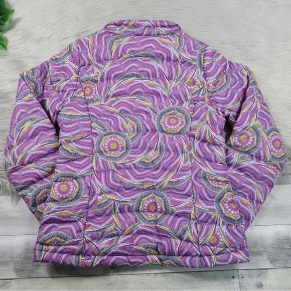 PATAGONIA Purple Printed Down Puffer Jacket Zip-Up Girls Size XL / 14 - Picture 6 of 12